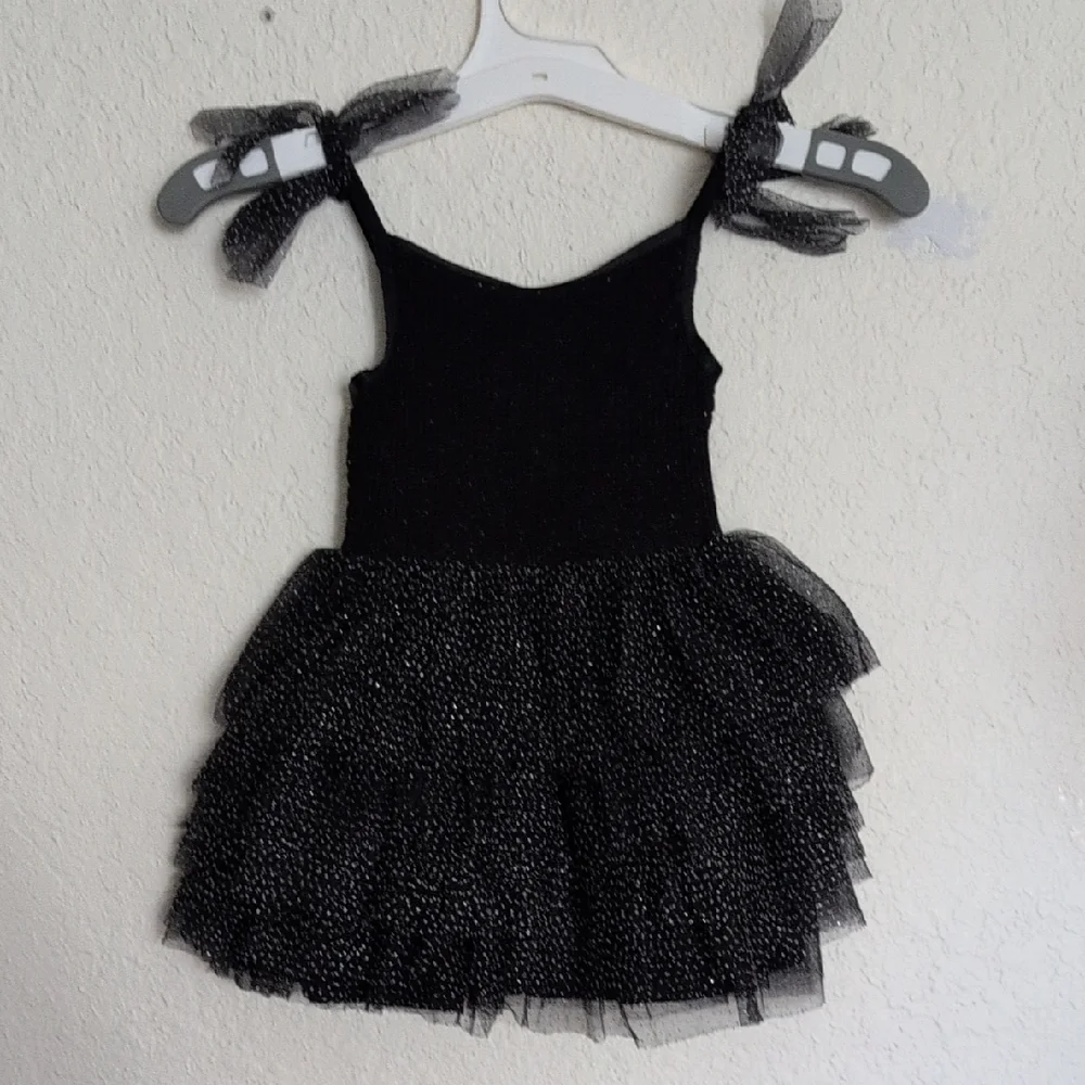 Posh Peanut Glittery Black Tutu Dress